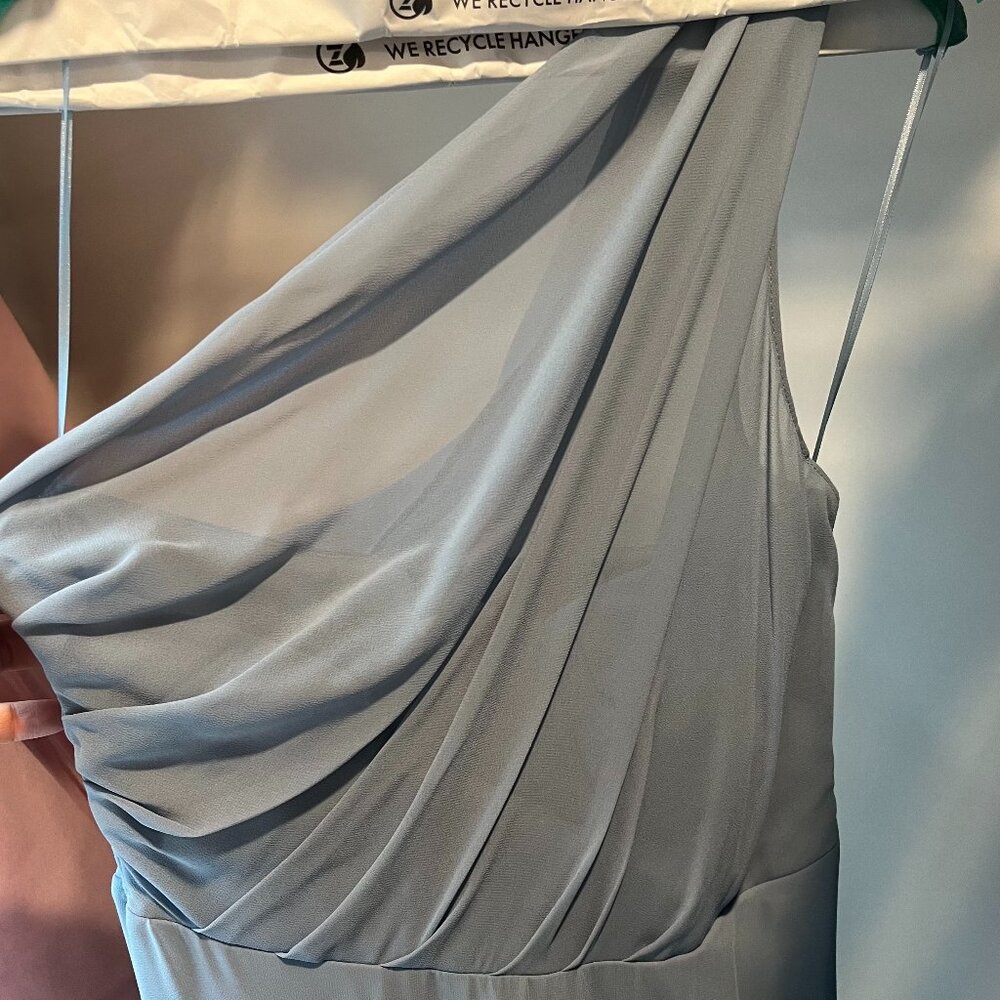 Birdy Grey Kira One-Shoulder Dress in dusty blue - Picture 3 of 5